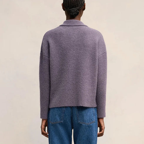 Ami off white adc alpaca blend knit polo jumper